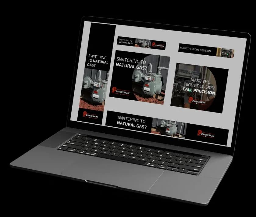Home services website shown on a laptop